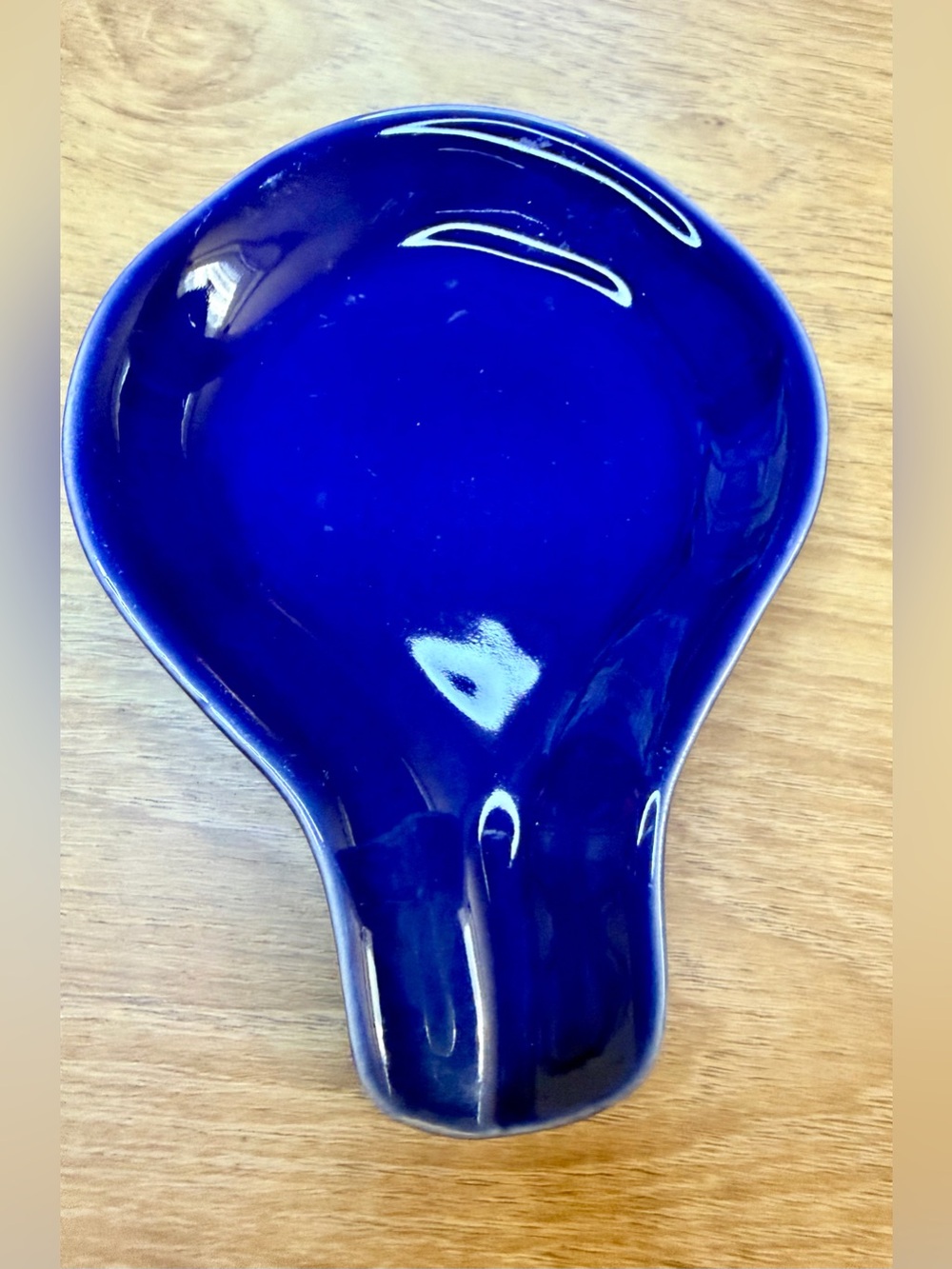 Crate & Barrel Navy Blue Ceramic Spoon Rest Holder Classic Clean Design - Picture 2 of 9